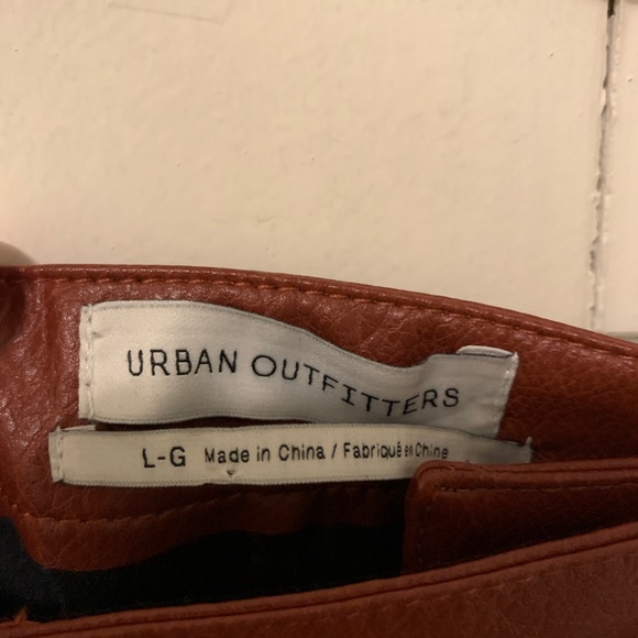 Brown faux leather side button skirt - Picture 4 of 5